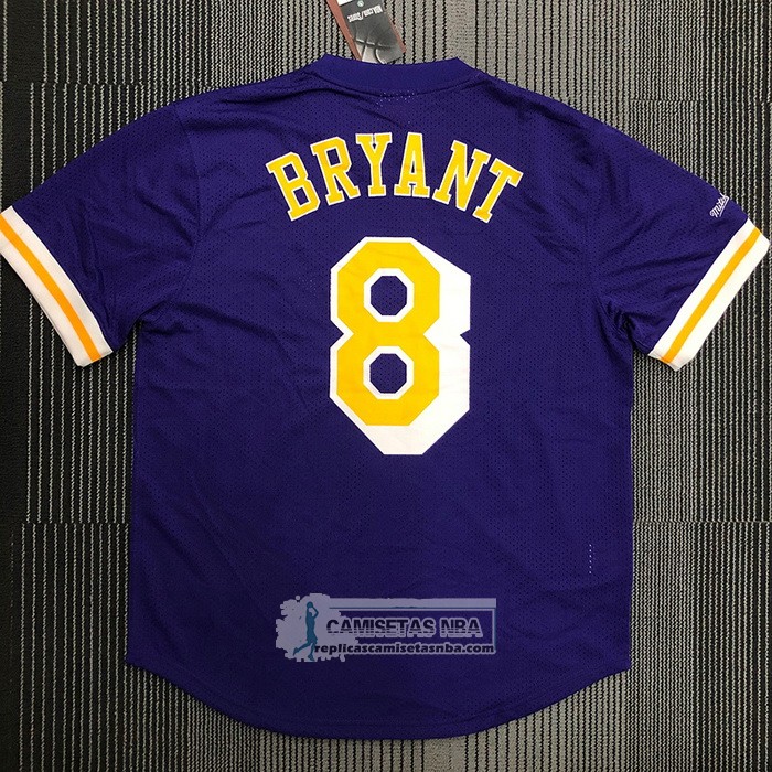 Camiseta Manga Corta Los Angeles Lakers Kobe Bryant NO 8 Violeta